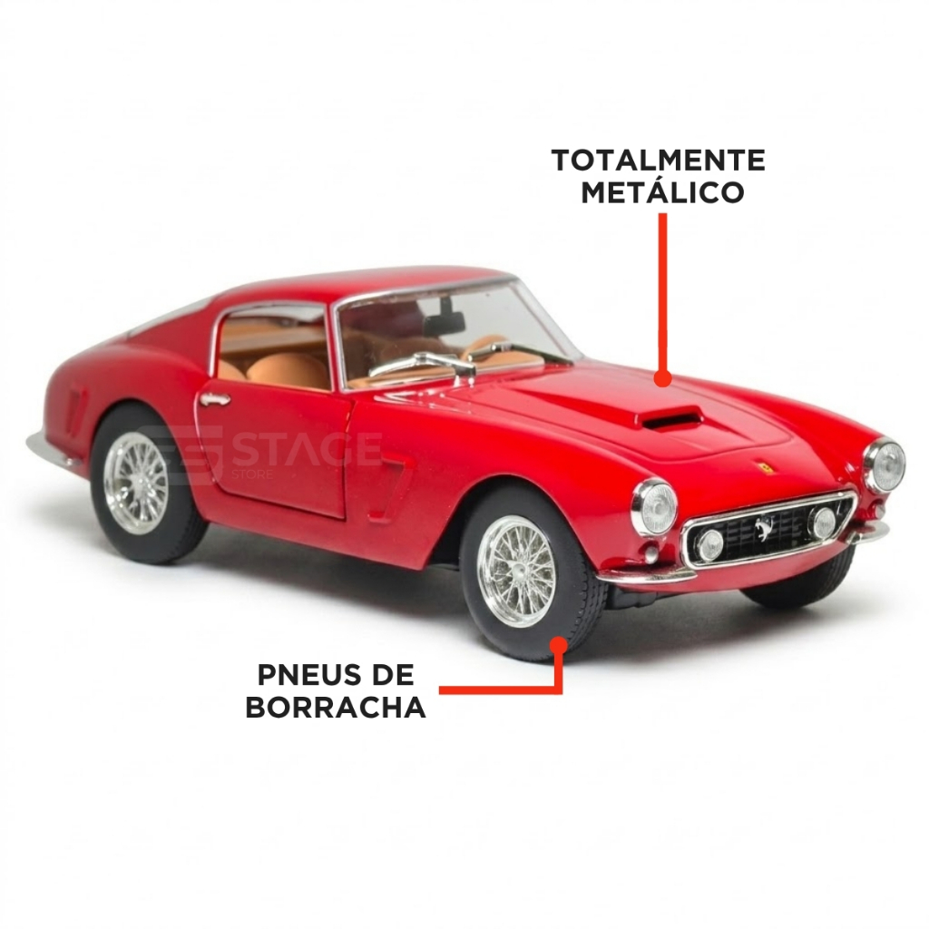 Miniatura Ferrari 250 GT Passo Corto 18cm 1/24 Bburago | Shopee Brasil