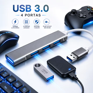 Hub Extensor USB 3.0 4 Portas High Speed – PC/Notebook TV PS Xbox