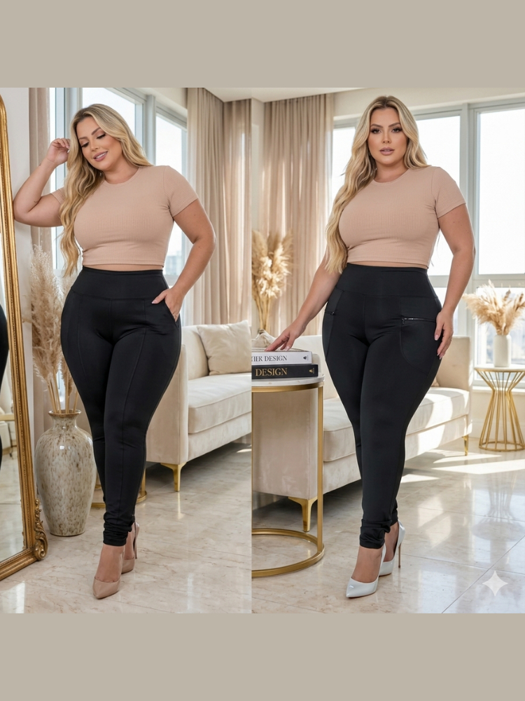 Mサイズ PERFECT FORM LEGGINGS plus セット Calça Legging Feminina Plus Size Suplex Grossa Cintura Alta Com