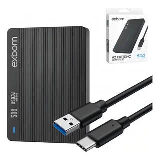 Hd Externo 500gb Slimvault 2.5 Polegadas Com Interface Usb 3.1 Usb-c Exbom Hde-s5ga