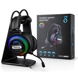 Headset Gamer Iluminação RGB Dinâmica Pro 40MM Microfone Omnidirecional para PC e Consoles