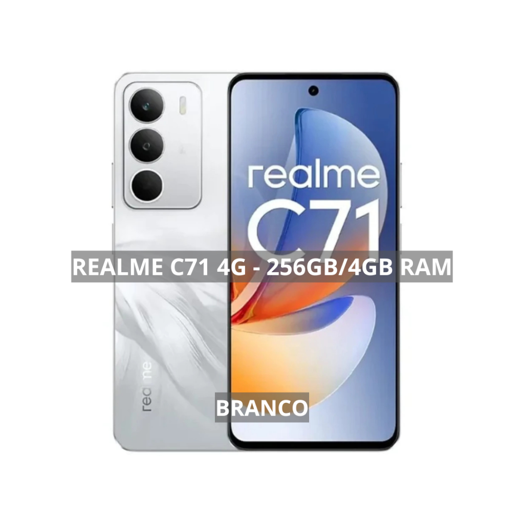 Realme C71 Versão Global, NFC, Bateria 6300mAh, Tela 6,67