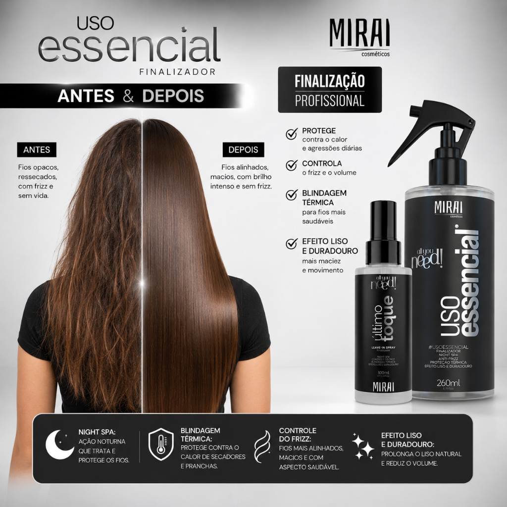 Leave-in Último Toque Mirai com protetor térmico 260 ml — foto 6
