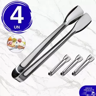 Kit 4 Pegador de Frios Saladas Gelo 18cm em Inox - Pegador Universal
