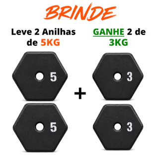 Anilhas para Musculação, Adquira 2 Anilhas de 5Kg e Ganhe 2 Anilhas de 3KG (PROMOÇÃO TEMPORÁRIA))