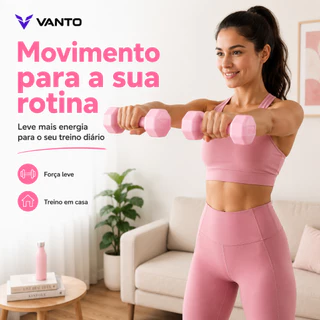 VANTO Halteres Rosa de 1kg para treino em casa