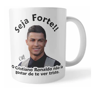 Caneca “Seja Forte” – Cristiano Ronaldo | Presente Criativo para Fãs