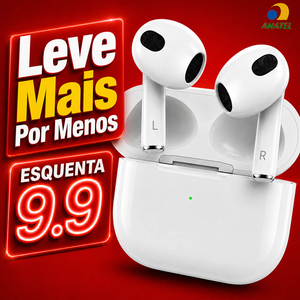 Fone de Ouvido Bluetooth TWS Sem FIo Som Grave HD V5.4 Microfone Integrado e Bateria de Longa Duração