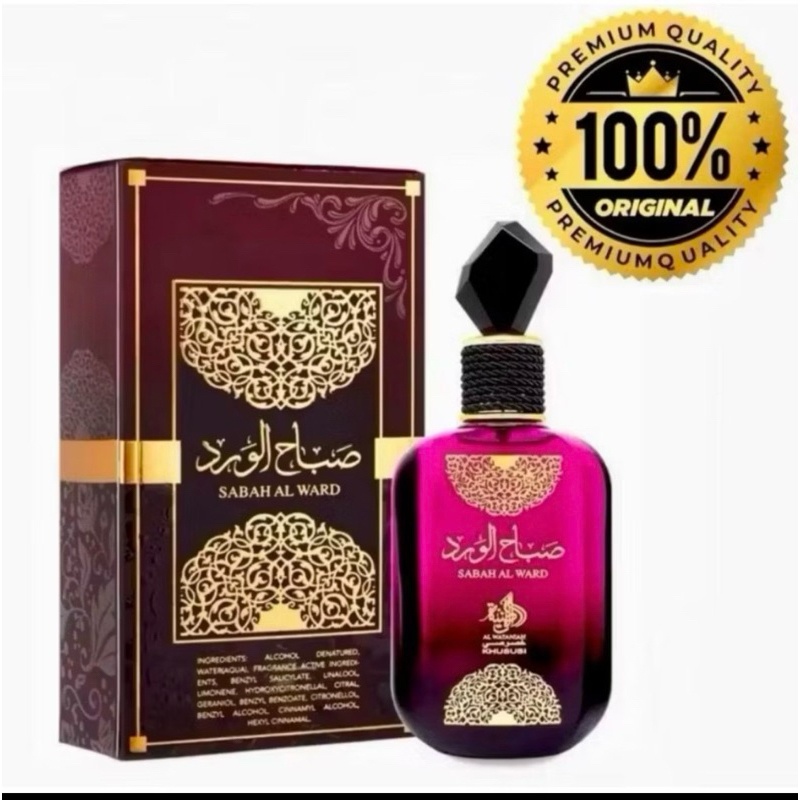 Perfume Arabe Original Al Wataniah Feminino Sabah Al Ward Eau de Parfum 100ml – Original(ENVIO IMEDIATO)