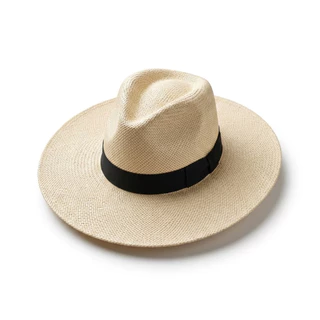 Chapéu Panamá Unissex Masculino Feminino Aba Larga Elegante Fibra Natural Estilo Country Praia Verão