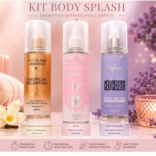 Kit de 1 Un e até 3 Un Body Splash Árabe Importado Luxury Attaff Rose Royal Blanc Allibah Rouge Perfumes