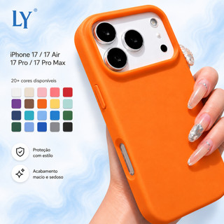 Capa Silicone Aveludada para iPhone 17 / 17 Air / 17 Pro / 17 Pro Max Antichoque Premium Toque