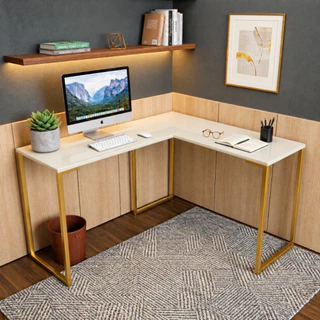 Escrivaninha em L Mesa de Canto para Escritório Home Office Industrial - Várias Cores