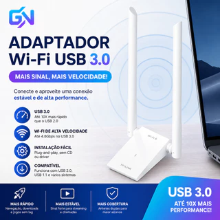 Adaptador WiFi 6 USB TP-LINK AX3000 XDN9000H Dual Band 2.5G 5G Gigabit USB 3.0 PC Laptop