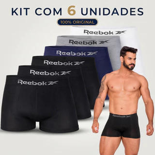 Cuecas Boxer Reebok Masculina Original Microfibra Sem Costura Leve Respirável Cós com Logo Academia Trabalho