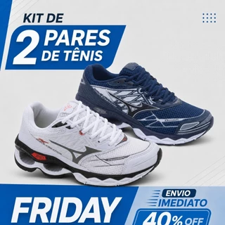 Kit 2 Pares Tênis Masculino Feminino Amortecimento Corrida Academia