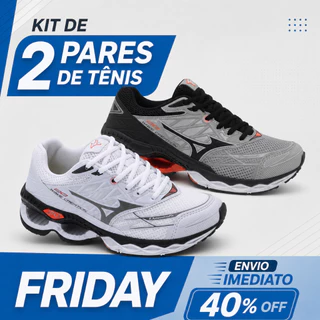 Kit 2 Pares Tênis Unissex Amortecimento Corrida Academia