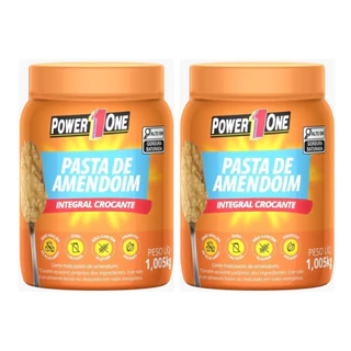 Kit 2 Pastas De Amendoim Integral Crocante 1,005kg Power One