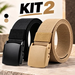 Kit 2 Cintos Táticos de Nylon 120cm Masculino Fivela Automática! Resistente pra Trabalho e Dia a Dia