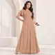 Vestido Longo Elegante Dia das Mães Moda Evangélica Confortável Presente Para Mãe