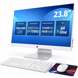 Computador All In One Grasep 23.8" Full HD Intel i7 7ª Geração 16GB DDR3 SSD 512GB Webcam Bluetooth