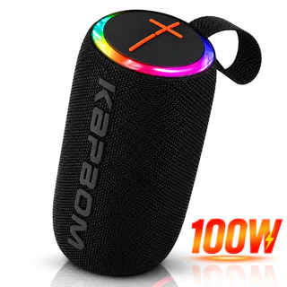 Caixa de Som Sem Fio Bluetooth 100W IPX6 C/ Radio FM Rgb TF Usb Tws e Bateria de Longa Duração Kapbom