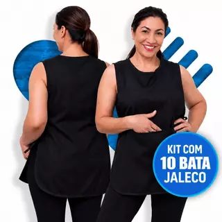 Kit com 10 Jaleco Avental Bata Uniforme Casa Domestica Restaurante Cozinha