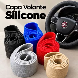 Capa Volante Carro Universal Silicone Texturizado Automotivo Antiderrapante Elástica Acessório Automóvel