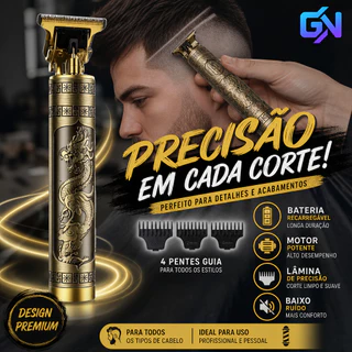 Máquina De Cortar Cabelo Barbeiro Profissional Elétrica Bateria Recarregável