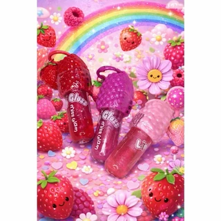 Kit 3 Gloss labial hidratante com aroma de morango que muda de cor, vem com um chaveiro, um presente encantador. em Oferta na Shopee