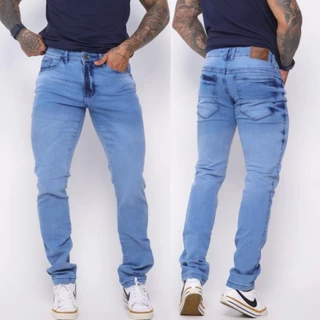 Calça Masculina Jeans Tradicional com Elastano Leve Confortável Estiloso