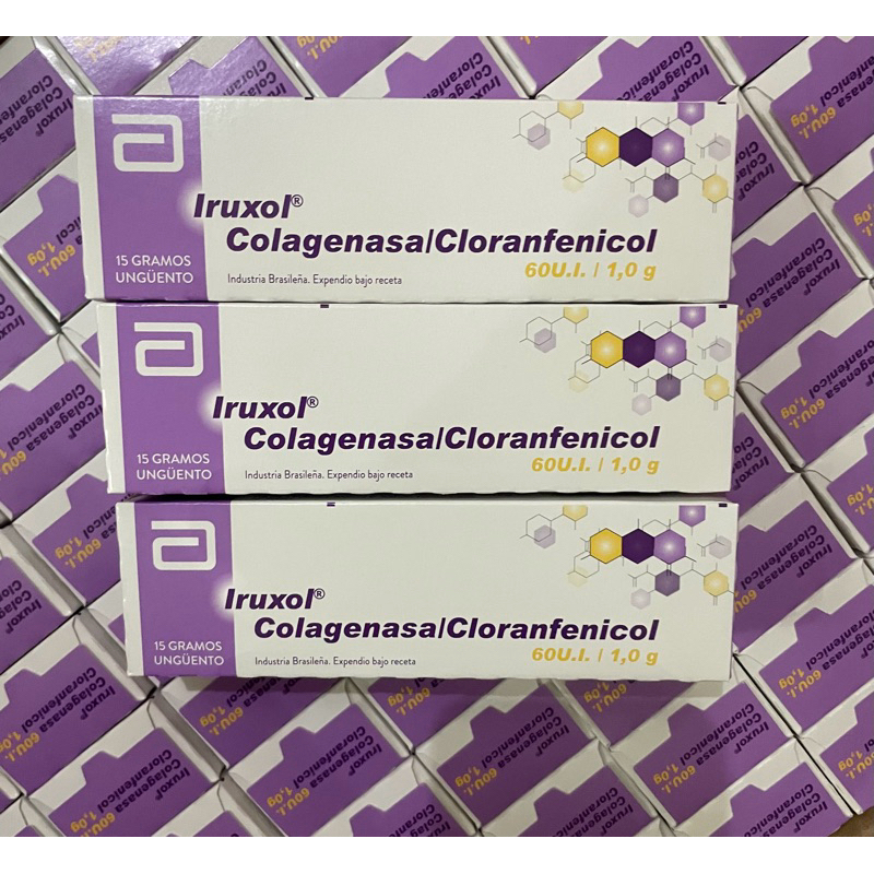 3 unidades de Pomada dermatológica Iruxol Colagenase e Cloranfenicol ...