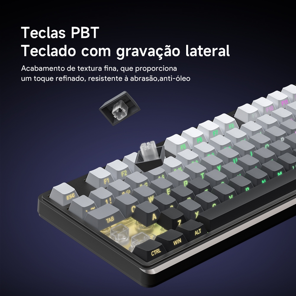 IP98PRO Teclado Membrana sem fio Bluetooth 2.4g USB Gamer