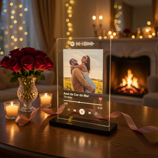 Placa Spotify Interativa - Base Preta - Personalize a sua!