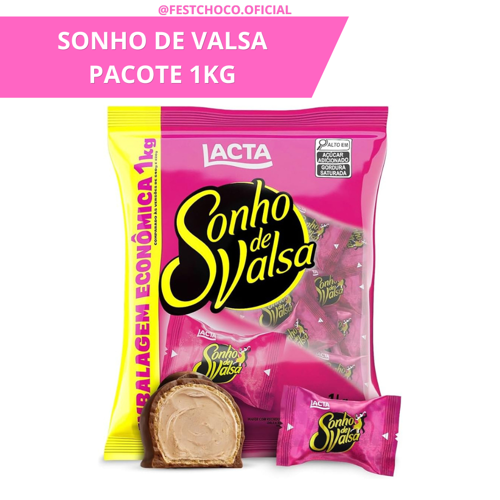 Bombom Ouro Branco ou Sonho de Valsa 1kg - Lacta Pacote com 50 Unidades ...