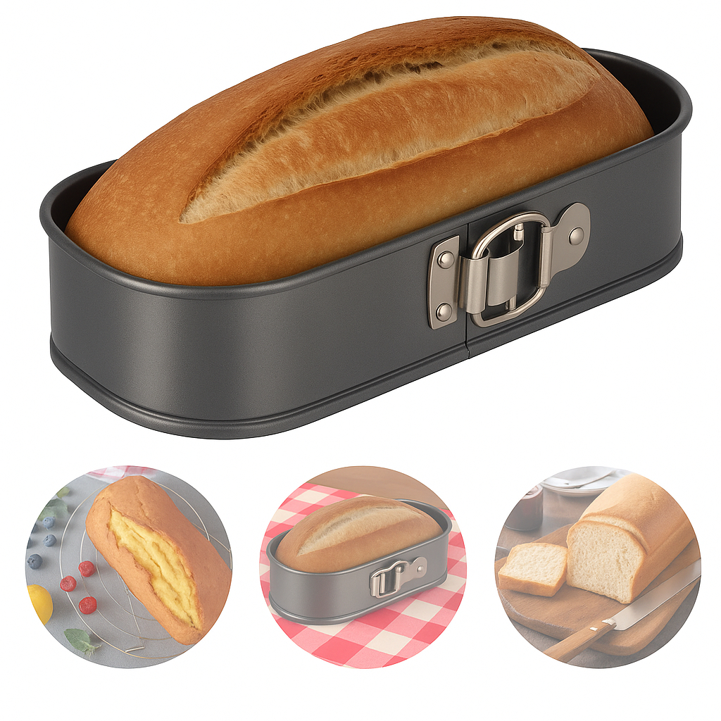Forma de Pão/Bolo Retangular Antiaderente com Fundo Removíve