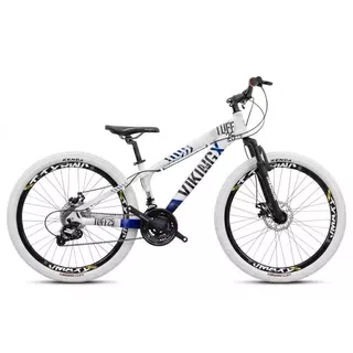 Bicicleta VikingX 21V Tuff25 Roda Vmaxx Pneu Flame Branco - Branco Azul