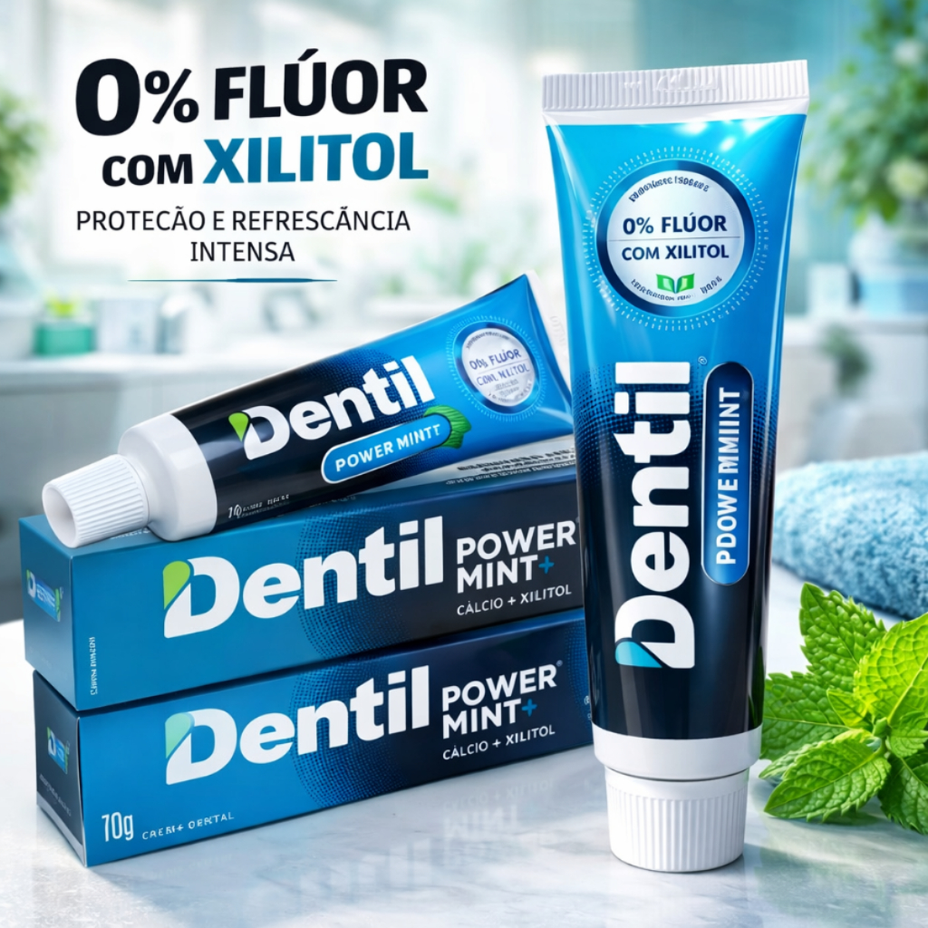CREME DENTAL DENTIL SEM FLUOR COM XILITOL 70G ADULTO | Shopee Brasil