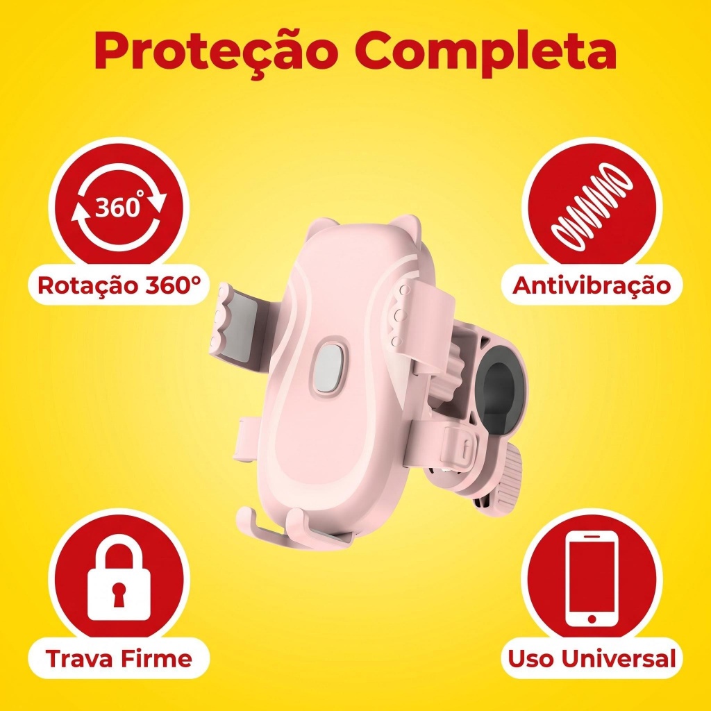 Suporte de Celular para Bicicleta Elétrica 360° Antivibração