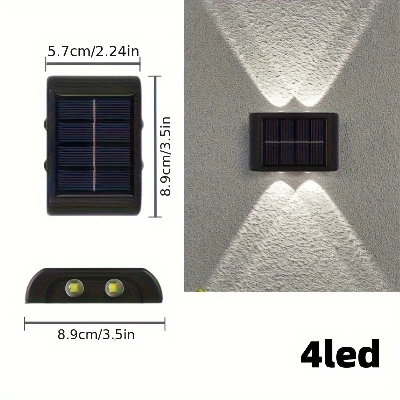 À Prova D'água Para Jardim Muro e Varanda Luminária Solar De Parede Promoção — foto 4 de 5