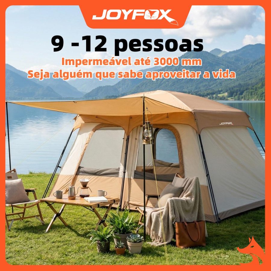 JOYFOX 8-12 Pessoas Barraca Camping Acampamento 380*260*190cm