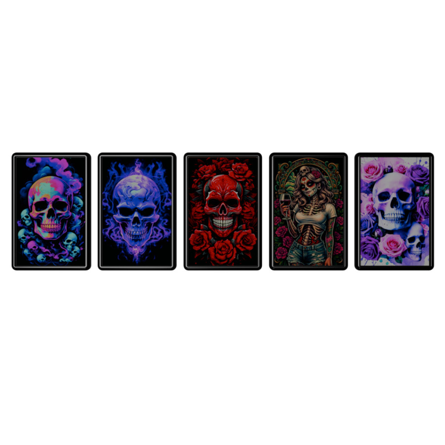 Kit de Quadros Caveiras Skulls Com moldura 30X20cm para decoração e coleção