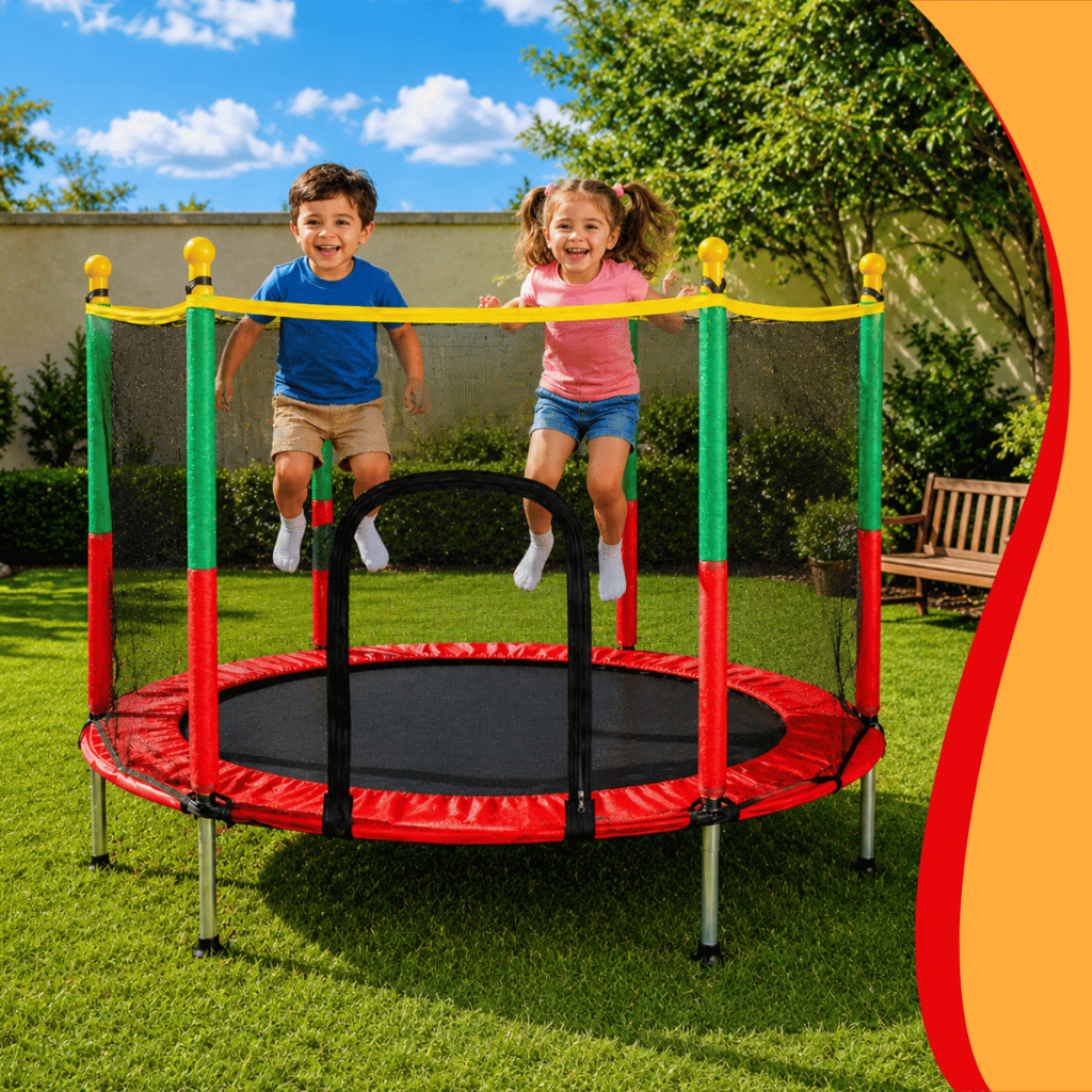 PULA PULA INFANTIL CAMA ELASTICA 140 CM TRAMPOLIM BRINQUEDO COMPACTO