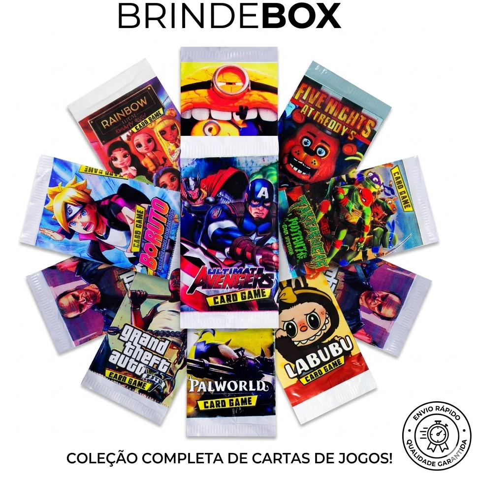Pacotão Kit 200 Cards - Temas Sortidos (Anime, Futebol, Fifa