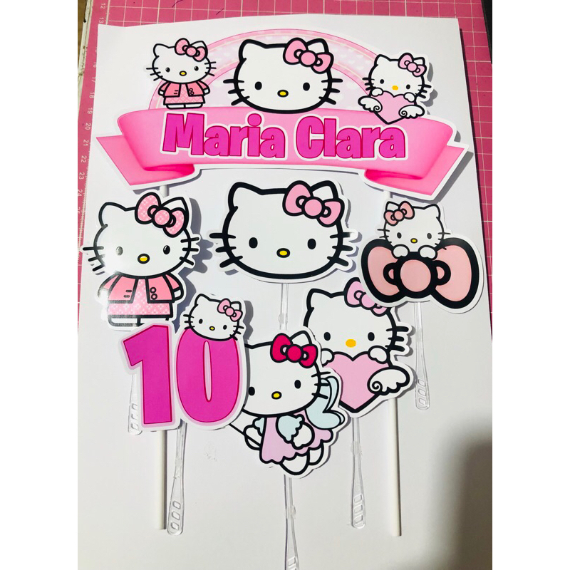Topo de bolo topper de bolo enfeite de bolo Hello kitty | Shopee Brasil