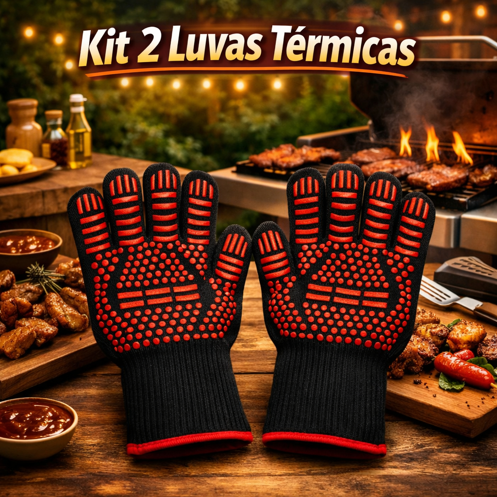 Luva Térmica de Cozinha para Forno Resistente ao Fogo, Anti 