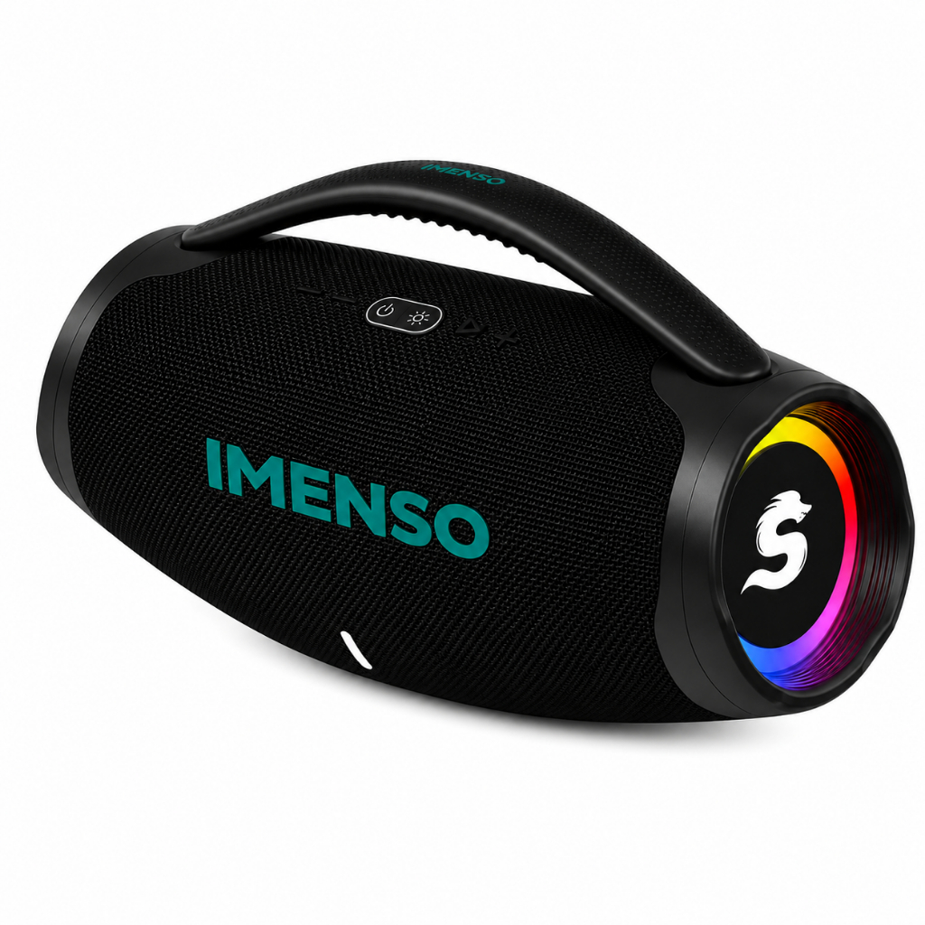 Caixa De Som Bluetooth 60W Portátil RGB IPX5 TWS USB AUX FM Grave