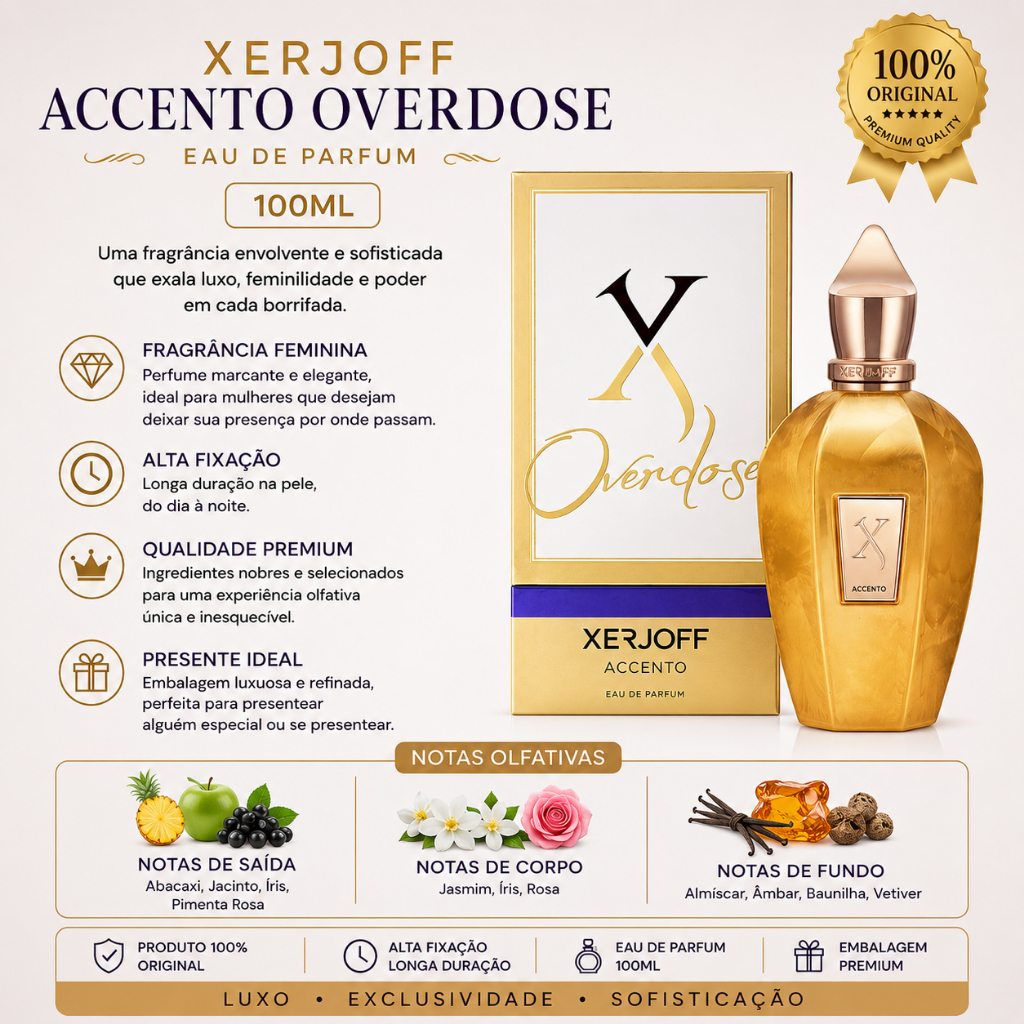 Perfume Feminino Accento Overdose Xerjoff 100 ML Eau De Parfum