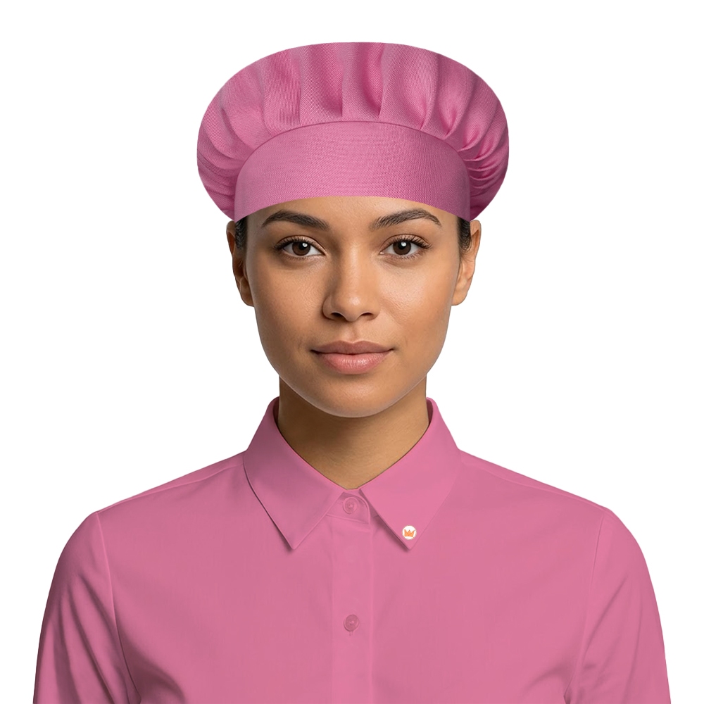Touca Chef Cozinheira Profissional Elástico Rosa Chiclete