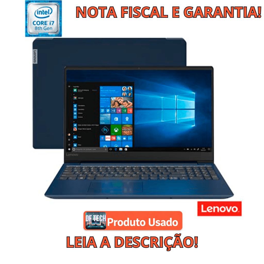 Notebook Lenovo Ideapad 330S i7 8ª Geração SSD SATA/NVME, 8GB RAM DDR4, Windows 11 (USADO)
